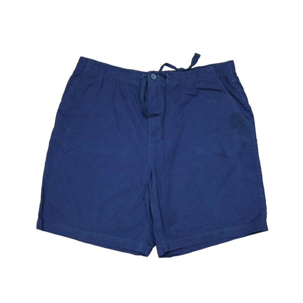 MEN'S DARK BLUE NAVY KHAKI SHORTS OCEAN & COATS DRAWSTRING - SIZE L - 8" inseam